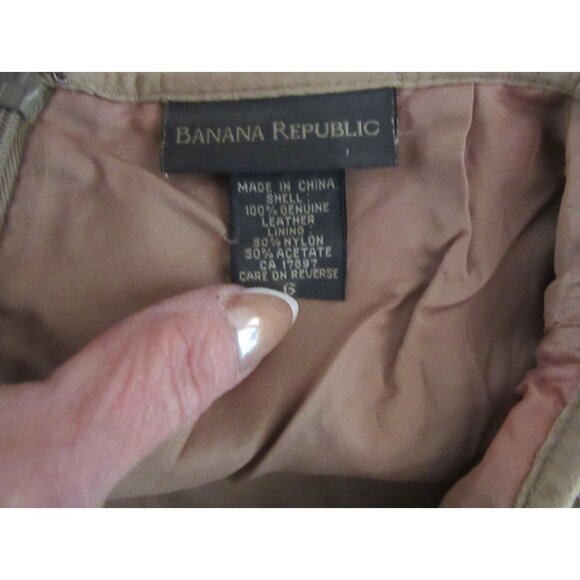 Banana Republic Beige/Tan Back Zip Suede Above Knee Skirt Size 6 - Picture 5 of 6